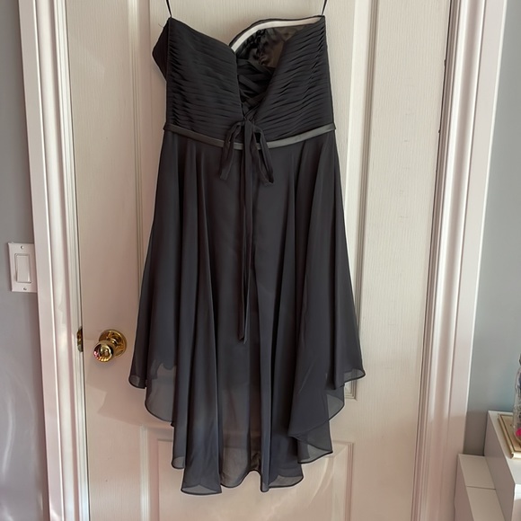Gorgeous charcoal grey high low strapless dress. Bought in Montreal. - Picture 5 of 9